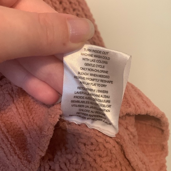 Eclipse Dusty Pink Knit Long Sleeve Scoop Neck Cropped Sweater Size XL - Picture 6 of 6